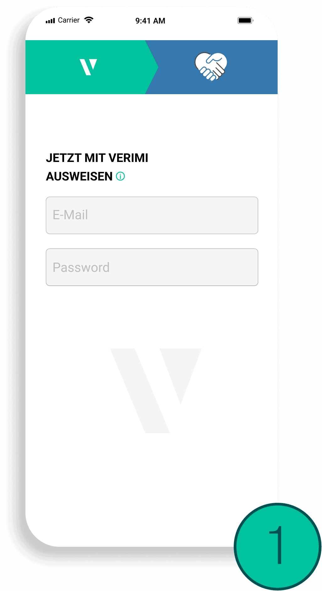 A Screenshot showing the Identification Process from the Verimi Wallet-Ident Flow